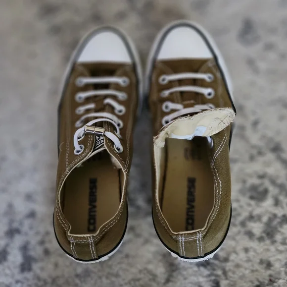 Olive Green Converse Sneakers - Picture 3 of 6